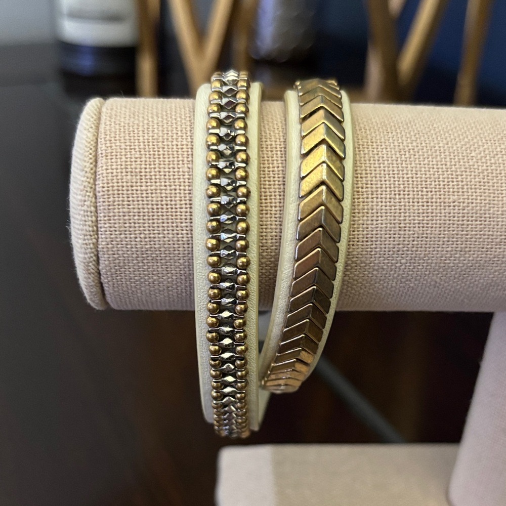 Gold and Silver Gilded Path Wrap Bracelet